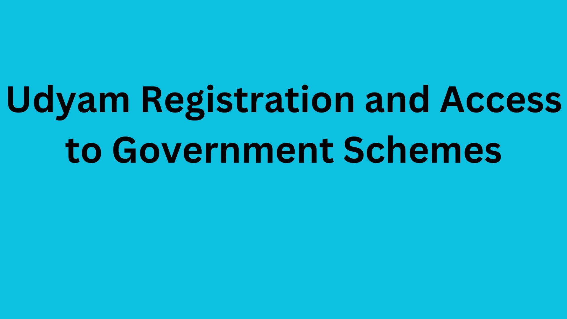 Udyam Registration and Access to Government Schemes